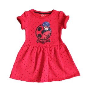 Miraculous Ladybug Dress Girls Ladybug Short Sleeve Dress Age 4-8 Years