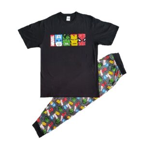 Marvel Comics Pyjamas Men's Marvel Comics Pyjamas Set Cotton Size S-XL Black