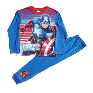 Boys Captain America Pyjamas Set Kids Marvel Sleepwear Age 4 To 10 Years