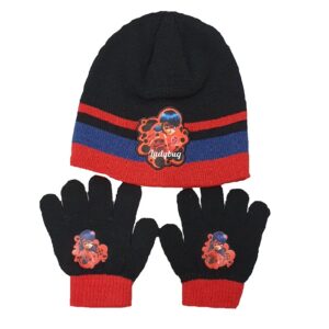 Miraculous Ladybug Hat & Gloves Girls Ladybug Winter Hat Set Age 3-7 Years