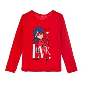 Girls Miraculous Ladybug T-shirt Kids Ladybug Long Sleeve Top Size 4-8 Years Red
