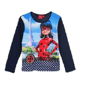 Girls Miraculous Ladybug T-shirt Kids Ladybug Long Sleeve Top Size 4-8 Years Blue