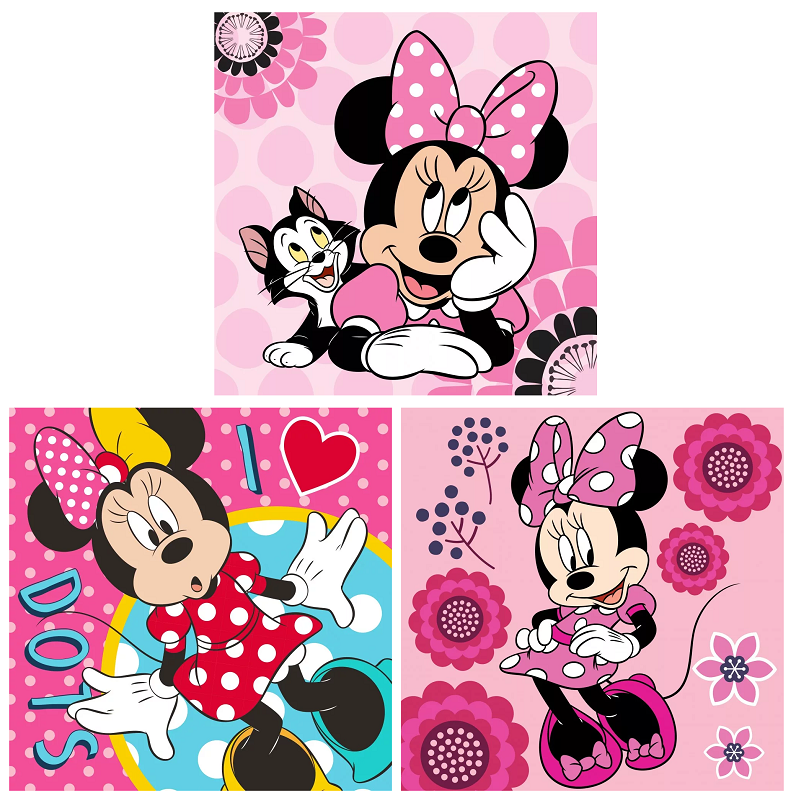 Girls Minnie Mouse Face Towel Set 3 Pc Kids Disney Minnie Magic Face Towel 