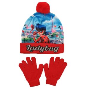 Miraculous Ladybug Hat & Gloves Girls Winter Ladybug Hat Set