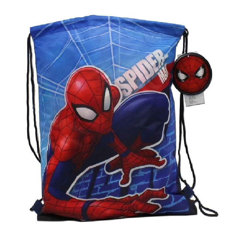 Spiderman Pull String Bag Children Marvel Spiderman School Bag - Online  Character Shop