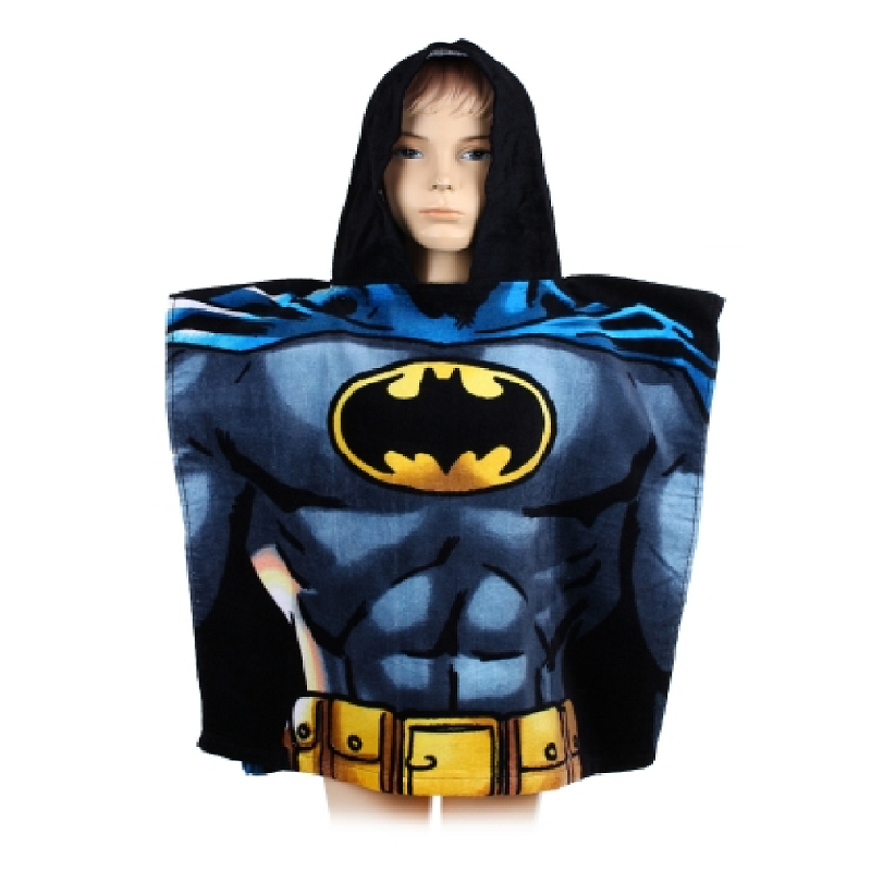 Batman Poncho Towel Boys DC Batman Beach Poncho Towel 100% Cotton - Online  Character Shop