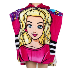 Barbie Poncho Girls Barbie Poncho Beach Towel 100% Cotton