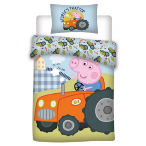 George Pig Duvet & Pillow Case Cover Set George Pig Reversible 100% Cotton Duvet Cover Set