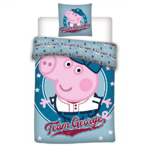 Peppa Pig Duvet Cover & Pillow Set George Team Cot Duvet Set 100% Cotton 100 x 135cm