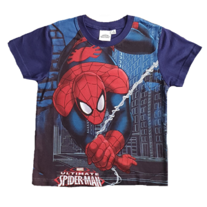Spiderman T-shirt Boys Spiderman Short Sleeve T-shirt Age 3-8 Years Navy
