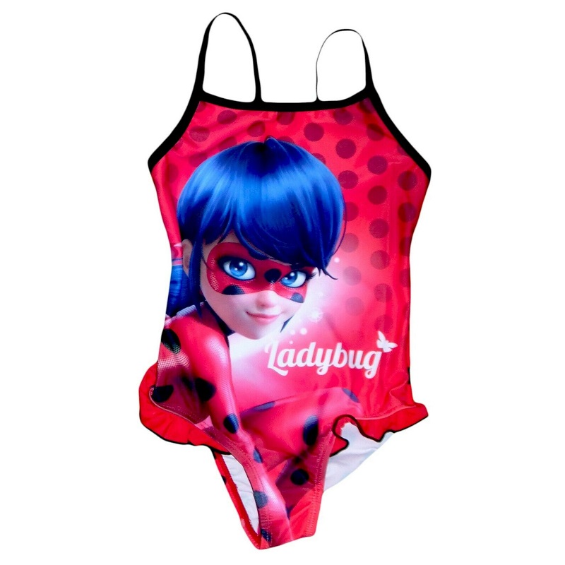 Girls Miraculous Lady Bug Character Swimming Costume Swim Suit Beach Summer Swimwear 4-8 yrs 