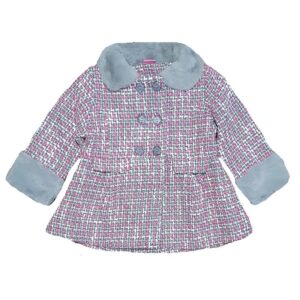 Baby Girls Coat Toddler Coat With Fur Collar Grey Age 1-3 Years