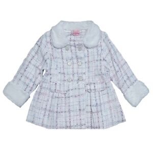 Baby Girls Coat Toddler Coat With Fur Collar White Age 1-3 Years