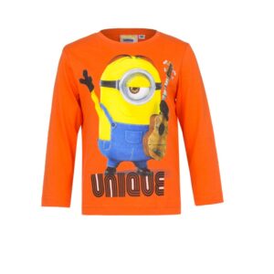 Minion T-shirt Boys Minions Long Sleeve Top Age 3-8 Years Orange