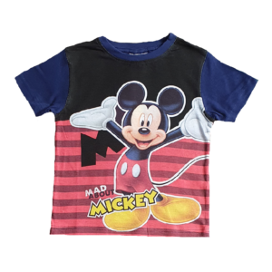 Mickey Mouse T-shirt Boys Disney Mickey Mouse Top Age 2-6 Years Red & Navy