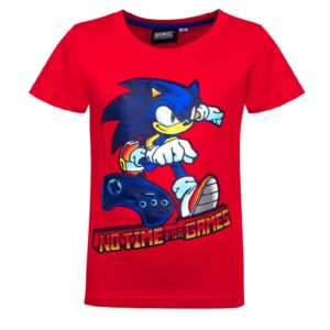 Sonic T-shirt Kids Sonic The Hedgehog Short Sleeve T-shirt Age 2-8 Years Red