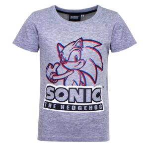 Sonic T-shirt Kids Sonic The Hedgehog Short Sleeve T-shirt Age 2-8 Years Grey