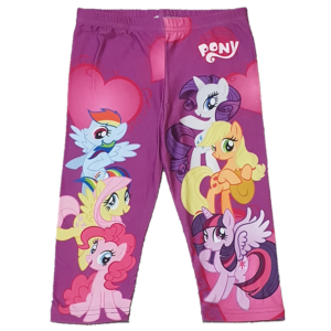 My Little Pony Leggings Girls MLP 3/4 Length Leggings Age 2-6 Years Purple