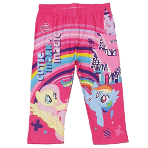My Little Pony Leggings Girls MLP 3/4 Length Leggings Age 2-6 Years Pink