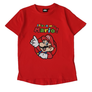 Super Mario T-shirt Kids Super Mario T-shirt 100% Cotton Age 4-12 Years Red