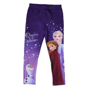 Frozen Leggings Girls Disney Frozen Leggings Age 3-8 Years Dark Purple