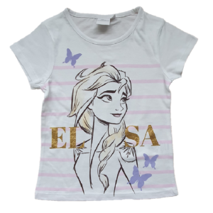 Frozen T-shirt Girls Disney Frozen T-shirt Age 4-8 Years Short Sleeve White