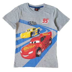 Cars T-shirt Boys Disney Cars Short Sleeve T-shirt Cotton Age 2-7 Years Grey