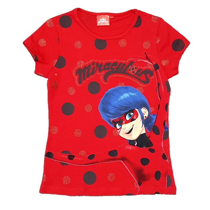 Miraculous Ladybug T-shirt Girls Ladybug Short Sleeve T-shirt Age 3-8 ...