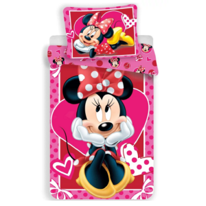 Minnie Mouse Duvet Cover & Pillow Case Set 100% Cotton Girls Disney Minnie Set 140 x 200 cm