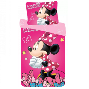 Minnie Mouse Duvet Cover & Pillow Case Set 100% Cotton Disney Minnie Set 140 x 200 cm Pink