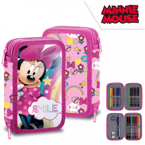 Minnie Mouse Pencil Case Girls Minnie Filled Pencil Case 2 Layered Filled Case