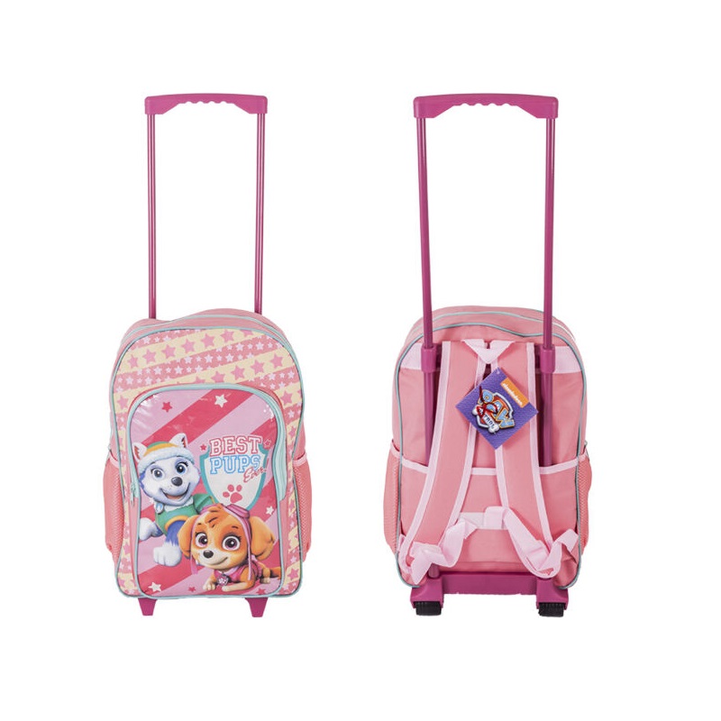 Paw Patrol Trolley Backpack Girls Patrol Travel Trolley Bag Pink - Character Shop