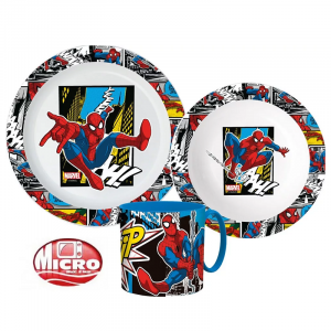 Spiderman Dinner Set Kids Spider-Man 3 Piece Plate, Bowl & Mug Dinner Set