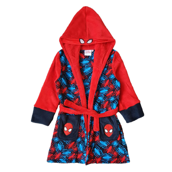 Robe De Chambre Spiderman Garçon 9-10 Ans - Pyjama Héros Marvel Avec Capuche
