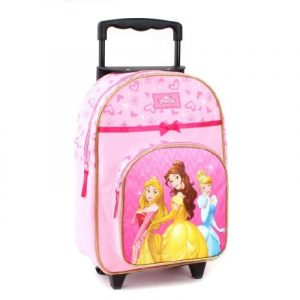Princess Trolley Backpack Girls Disney Princess Deluxe Travel Trolley Bag Pink