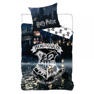 Harry Potter Duvet Cover & Pillow Set Hogwarts Bedding Set 100% Cotton 140 x 200 cm Black