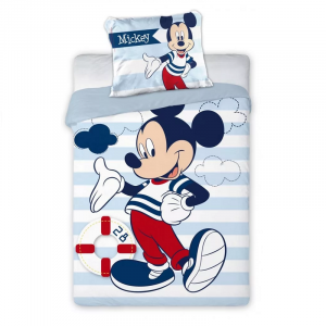 Mickey Mouse Duvet Cover & Pillow Case Set Disney Mickey Cot Size Set 100% Cotton Size 100 x 135 cm