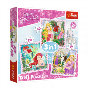 Disney Princess 3 in 1 Jigsaw Puzzle
