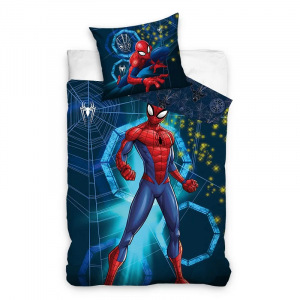 Spiderman Duvet Cover & Pillow Case Set 140 x 200 cm Spiderman Duvet Set 100% Cotton Navy