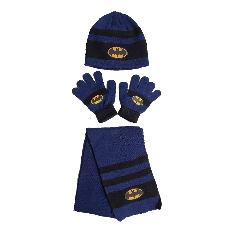 Batman Boys Beanie Hat and Gloves Winter Set 