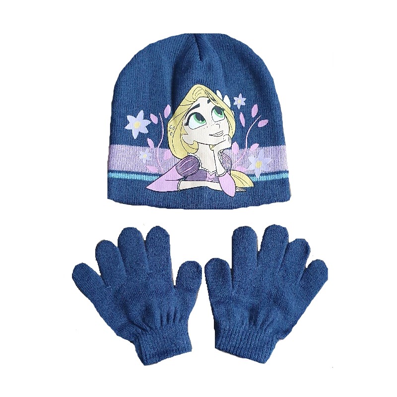 Scarf Gloves Set Disney Princess Childrens Girls Sweet Princess Winter Hat 