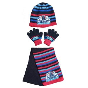 Star Wars Hat Gloves & Scarf Boys Star Wars Winter Hat Set Age 3-6 Years