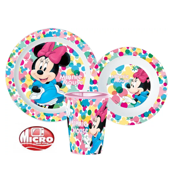 Minnie Mouse Dinner Set Girls Disney Minnie Mouse 3 Piece Plate Bowl