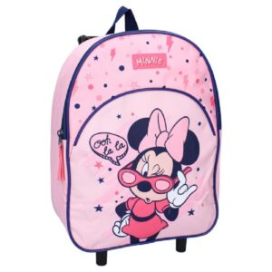 Minnie Mouse Trolley Backpack Girls Disney Minnie Mouse Travel Bag Light Pink