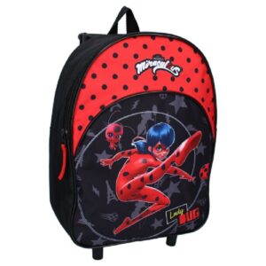 Miraculous Ladybug Trolley Backpack Girls Miraculous Ladybug Travel Bag Super Hero Black