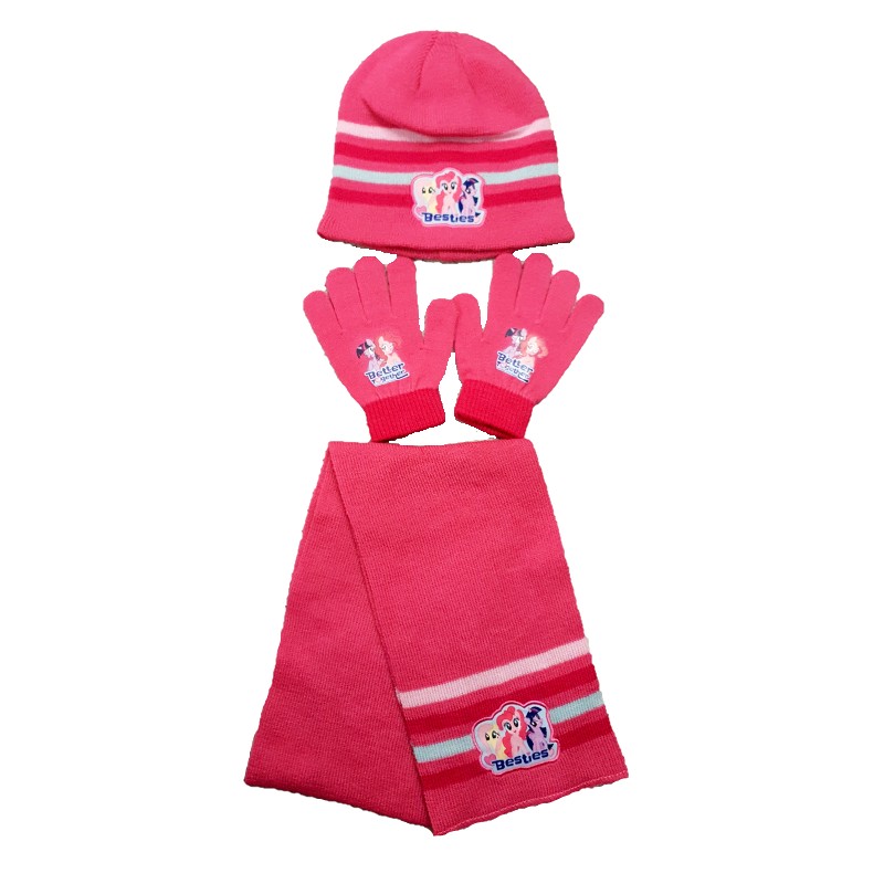 Scarf and Gloves Set for Girls My Little Pony Hat From 2-6 years One Size 