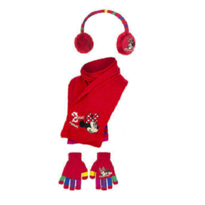 Minnie Mouse Ear Muff Gloves & Scarf Girls Disney Minnie Mouse Winter Ear Muff Set
