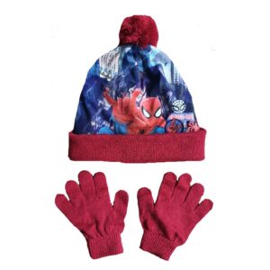 Spiderman Hat & Gloves Boys Marvel Spiderman Winter Hat Set Age 3-8 Years