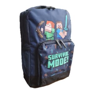 Minecraft Backpack Kids Survival Mode Minecraft School Bag Size 35 x 23 x 12 cm