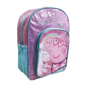 Peppa Pig Backpack Girls Peppa Pig Glitter Bag Blue 31 x 24 x 10 cm
